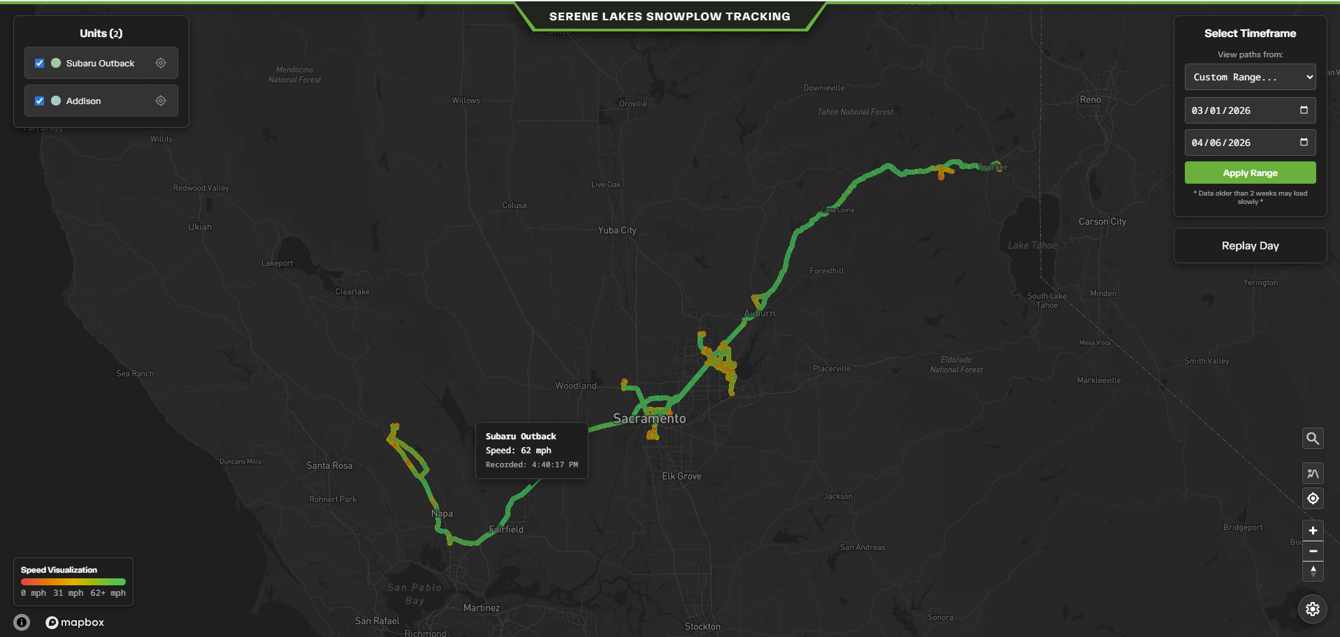 Snowplow Tracker Dashboard Preview